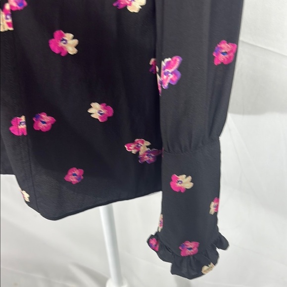 Rebecca Taylor Floriana Stretch Floral Button Up Blouse Size 6 - Picture 5 of 10
